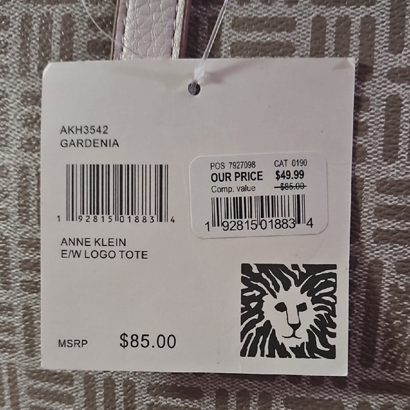 NWT Anne Klein Beige Patterned Tote - Picture 2 of 10